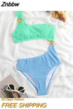 Znbbw Shoulder 2023 Sexy Women One Piece Swimsuit Female Swimwear Patchwork Hollow Out Monokini Swimming Suit Beach Bathing Suit