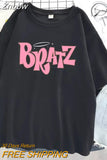 Znbbw bratz Letter Print Hoodies Women Hooded Oversized Pullover Harajuku Warm Kawaii Female Loose Streetwear Sweatshirts