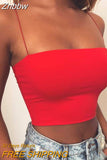 Znbbw New Fashion Women Spaghetti Strap Crop Top Sexy Bodycon Sleeveless Cami Tube Top Basic Plain Camisole