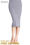Znbbw Winter Bodycon Skirt Women Stretchable Split Skirt Mid Calf Slim Pencil Skirts For Women Female Knit Skirt