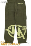 Znbbw Shorts Men Y2K Harajuku Cargo Letter Printing Wide Leg Casual Loose pants Women Vintage Gym High Waist jeans