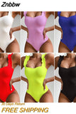 Znbbw Sexy Women One Piece Swimsuit Swimwear Female Solid Thong Bathing Suit Swimming Suits Monokini Beachwear Swimsuit