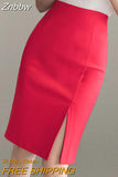 Znbbw Simple OL Style Office Pencil Skirts Elegant All-Match High Waist Slim Women Skirts Female Classic Vintage Casual Bottoms