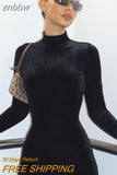 znbbw Autumn Sexy Solid Bodycon Jumpsuit Club Outfit For Women 2023 Long Sleeve O Neck One Pieces Female Fashion Jumpsuit