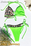 Znbbw Leopard Swimsuit 2023 New Micro Bikini Summer Beachwear Set Woman 2 Pieces Low Waist Bathing Suit Triangle Swimwear