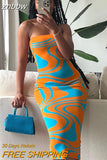 znbbw Orange Boodycon Backless Tube Maxi Dress Summer Outfits For Women 2023 Sexy Knitted Long Dress Vacation Casual Dresses