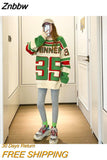 Znbbw letter trend sweater women Korean autumn and winter casual lazy round neck sweater Japanese wild Harajuku loose pullover
