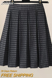 Znbbw New Houndstooth Pleated Short Skirt Women's Autumn Winter High Waist All-match A-line Mini Knitted Skirts GD745