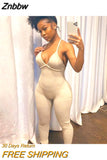 Znbbw Summer Casual Sport Fitness Streetwear Female Jumpsuit Sexy V Neck Backless Skinny Elastic Jumpsuit Women Yoga Outfit