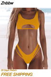 Znbbw Sexy Bikini Hollow Out Women's Swimsuit High Cut Micro Swimwear 2023 Stylish Bathing Suit Beach Outfits 2 Pieces