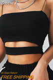 Znbbw New Fashion Hot Sexy Women Summer Sexy Casual Sleeveless Cut-Out Short Tee Shirt Crop Top Vest Strap Tank Top Blouse