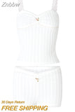Znbbw Women 2 Piece Short Set Outfits Y2K Fairycore Chic Lace Trim Spaghetti Strap Camis Crop Tops + Shorts 2000s Vintage Clothes