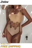 Znbbw Waist Swimsuit Female Sexy One Piece Swimsuit Women Swimwear One Shoulder Bathing Suit Leopard Monokini Women Swimming