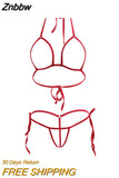Znbbw Sexy Sling Hollow Lotion String Open file Thong girl Sunbathing spa swimwear women swimsuit biquini bikinis monokini
