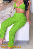 Znbbw Sexy Hollow Out Knitted Pant Suits Women Crochet Crop Top And Wide Led Pants Summer Two Piece Set Ladies Casual Beachwear