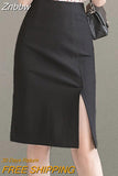 Znbbw Simple OL Style Office Pencil Skirts Elegant All-Match High Waist Slim Women Skirts Female Classic Vintage Casual Bottoms