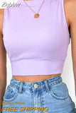 Znbbw backless women tank top bandage slim crop top summer 2023 casual streetwear tops solid cotton soft criss cross top
