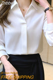 Znbbw Sleeve Blouse Women Blusas Mujer De Moda 2023 Chiffon Blouse Shirt Turn Down Collar Office Blouse Women Tops Blusa E235