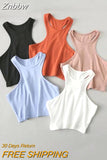 Znbbw Women Racer Back Slim Fit Rib Tank Top