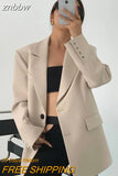 znbbw 2023 Autum Oversize Full Sleeve Long Women Blazer Office Lady Solid Work Suit Blazers Work Female Clothing Jackets Coat