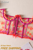 Znbbw Pink Women's Corsets Floral Bustier Luxury Lace Underbust Shapewear Wedding Belts Sheer Sexy Lingerie Short Corset