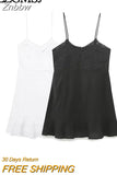 Znbbw TRAF Women 2023 Casual Pure Loose Fit Fashion Embroidery Hollow out Mini Vintage Strap Dress Vestidos Mujer