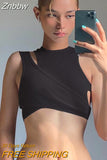 Znbbw Streetwear Asymmetrical Tank Top Two Piece Vest Summer Clothes for Women Casual Ribbed Crop Tops