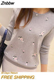 Znbbw Autumn Sweater Women Embroidery Knitted Winter Women Sweater And Pullover Female Tricot Jersey Jumper Pull Femme