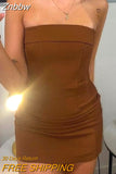 Znbbw Fashion Sexy Simple Solid Strapless Pencil Dress Summer Women Elegant Sleeveless Bodycon Mini Dress for Club Evening Party