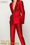 znbbw Casual Wear 2-Piece Set Women Temperament Fashion High-End Lapel Straight Pants Suit Office Lady Slim Striped All Match