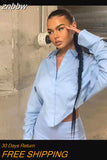 znbbw Spring New In Sexy Long Sleeve White Shirt Women Y2K Button Up Crop Tops Woman Blouse 2023 Party Female Clothing