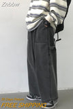 Znbbw Streetwear Multi-pocket Jeans Loose Plus Size 5XL Wide Leg Pants Japanese Harajuku Casual Denim Trousers Men Clothing