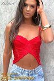 Znbbw Lace Bandage Corset Top Aesthetic See Through Slim Crop Tops 2023 Backless Sexy Mini Camisole Women Party Beach Tee Top Vest