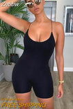 Znbbw Black Skinny Spaghetti Strap Sleeveless Street Woman Rompers Classic Bar Club Bodycon Jumpsuits Body Femme Hot