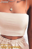 Znbbw New Fashion Women Spaghetti Strap Crop Top Sexy Bodycon Sleeveless Cami Tube Top Basic Plain Camisole