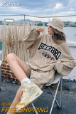 Znbbw retro fashion sweatshirt suit women spring and autumn new letter embroidery oversized ins street casual two-piece suit