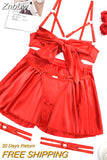Znbbw Fancy Satin Lingerie Outfit Open Bra Bowknot Set Woman 5 Pieces Garter Dress Intimate Sexy Fine Exotic Sets