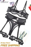 Znbbw Sensual Lingerie See Through Bra Kit Push Up Seamless Sheer Lace Intimate Soft Erotic Sets Garter Underwear Uncensored