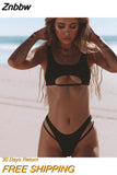 Znbbw Sexy Bikini Hollow Out Women's Swimsuit High Cut Micro Swimwear 2023 Stylish Bathing Suit Beach Outfits 2 Pieces