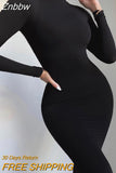 Znbbw Women Autumn Winter Long Sleeve Bodycon Soild Color Turtleneck Jumpsuit Romper Playsuit 2023 Famale Clothing Streetwear