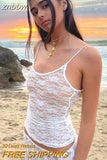 znbbw Sexy Lace Hollow Out Summer Sweet Crop Tops For Women Y2K Clothing Corset Tank Aesthetic Streetwear Clothes 2023 New