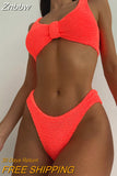 Znbbw Bikinis 2023 Sexy Women Swimsuits Female Swimwear Brazilian Bikini Set Biquini Solid Bathing Suit Swimming Suits Beachwear