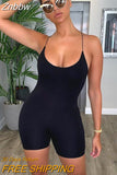 Znbbw Black Skinny Spaghetti Strap Sleeveless Street Woman Rompers Classic Bar Club Bodycon Jumpsuits Body Femme Hot