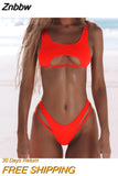 Znbbw Sexy Bikini Hollow Out Women's Swimsuit High Cut Micro Swimwear 2023 Stylish Bathing Suit Beach Outfits 2 Pieces