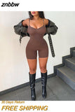 znbbw Spring Sexy Black Cami Backless One Pieces Romper Jumpsuit Summer Outfits For Women 2023 Solid Bodycon Romper Female