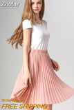 Znbbw Women Chiffon Pleated Skirt Vintage High Waist Tutu Skirts Womens Saia Midi Rokken 2016 Summer Style Jupe Femme Skirt