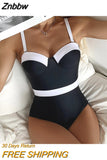 Znbbw Push Up Swimsuit One Piece Patchwork Swimwear 2023 Women Underwire Bodysuit Monokini Female Bathing Suits Swimming Suits