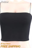 Znbbw New Fashion Women Spaghetti Strap Crop Top Sexy Bodycon Sleeveless Cami Tube Top Basic Plain Camisole