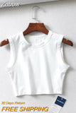 Znbbw Summer vintage white crop tops women biker black punk sexy tank top korean streetwear cropped sleeveless top feminino