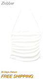 Znbbw TRAF White Crop Top Women Ruched Sleeveless Top Female Streetwear Y2k Woman Blouse 2023 Summer Sexy Off Shoulder Top